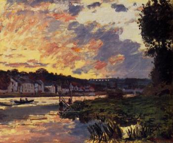 尅勞德 莫奈 The Seine at Bougeval, Evening 尅勞德 莫奈 The Seine at Bougeval, Evening